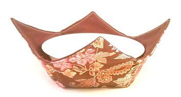 Microwave Bowl Cozy Brown Floral/Burgundy N3