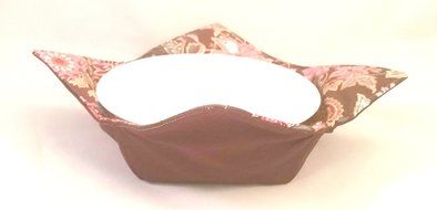 Microwave Bowl Cozy Brown Floral/Burgundy N4