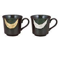 Kutani Pottery gold and silver Gindami pair mug cup from Japan K4-937