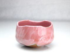 Pink Shino Ceremony Tea Bowl | Ryu Mei | Japan | 16oz |Chawan | 47119 | Orange | Shinoyaki | N4
