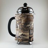 Vintage Hotel Sign Theme, French Press Cozy, 8 cup, Insulated Cafetiere Cosy N5