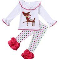 Christmas Clothes Set ,BeautyVan 1Set Kids Toddler Girls Christmas Deer T-shirt Tops+Pants Outfits Clothes (6T... N8