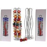 Spares2go 80 Pod Disc Holder Rack For Nespresso Coffee Machines 2 x 40 Capsule Dispenser Towers N2