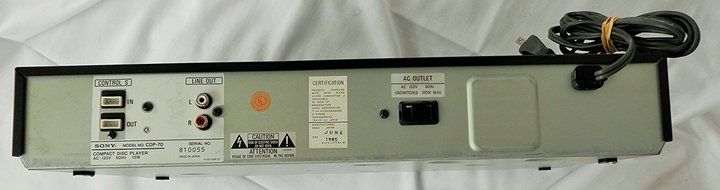 Sony CDP-70 CD Single Disc Compact Disc Player Vintage 1985 N3
