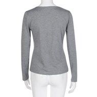 Bandage Blouse,Laimeng Women Cotton Blend Autumn Winter Strap Casual Shirt T-shirt Top Blouse (M, Gray) N16