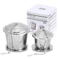 iNeibo Premium Stainless Steel Infuser Filter Strainer for Single Cup or Mug of Loose Leaf Tea, Set of 2 (2-pack) N7