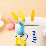 Lieomo 6Pcs Cute Snail Shape Silicone Tea Bag Holder (mixing Colors) Party Supplies N4