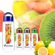 Blue 23 OZ Sporty Tritan Fruit Infuser Water Bottle,for home,hike,camp,sport,office,school, Leak Proof,With Handle... N12