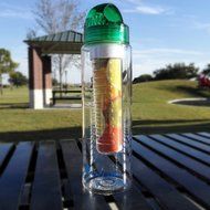 Blue 23 OZ Sporty Tritan Fruit Infuser Water Bottle,for home,hike,camp,sport,office,school, Leak Proof,With Handle... N13