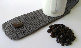 Crochet Cotton Coffee Mug Cozy Grey 16 Colors Available N3