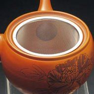 Yamakikai Orange Kyusu(Japanese teapot)with a strainer 280cc GL1878 from Japan N2