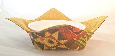 Microwave Bowl Cozy Autumn Print/Marigolds N4