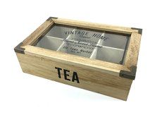 General Store Vintage Rustic Tea Bag Box Caddy Storage Chest Shabby Chic N3