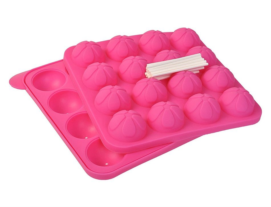 New Cake Pop Tasty Top Mold Tray Silicone Baking Flex Pan Easy Instant 16 Cup Buyer`s Choice N2