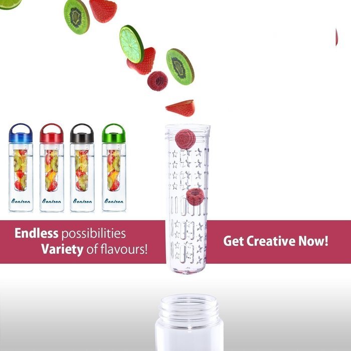 limited Time Promotion Bonison Stylish Tritan Fruit Infuser Water Bottle, Leak Proof, Trendy Durable with Handle... N25