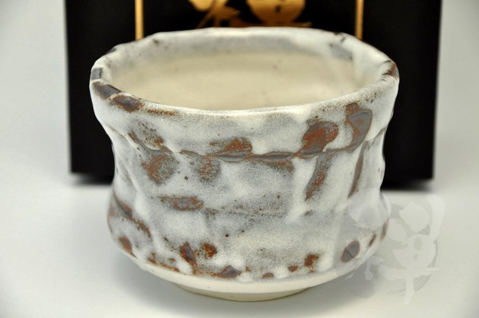 Japanese Mino Yaki ware Matcha Bowl Green Tea 11 / 11 / 8cm (4.3 / 4.3 / 3.1inch)[7312] N2