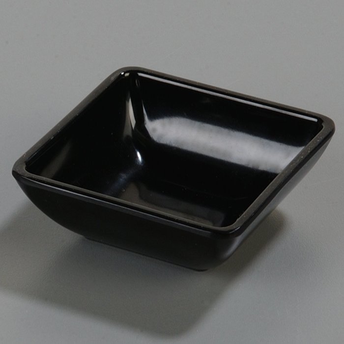 Carlisle 086003 Melamine Single Square Ramekin, 2-oz. Capacity, 2-3/4 x 2-3/4 x 1", Black (Case of 48) N7
