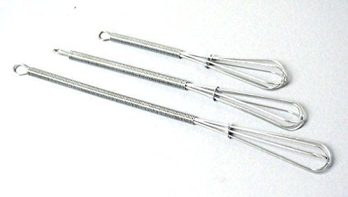 Steel Mini Whisk Set of (3) 5"-7"-8" Chrome Plated Steel Whisks - Kitchen Tools