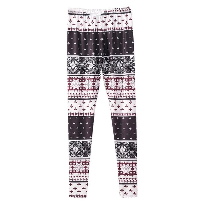 PHOTNO Casual Women Lady Skinny Geometric Print Stretchy Jegging Pants Slim Leggings N127