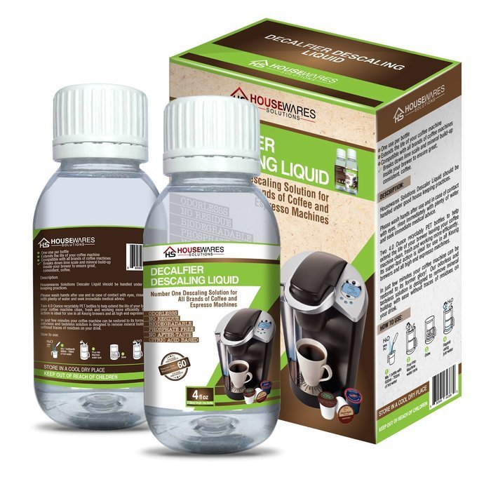 Descaling Solution for All Brands of Coffee and Espresso Machines By Housewares Solutions - 4 Fluid Ounce Bottle... N7