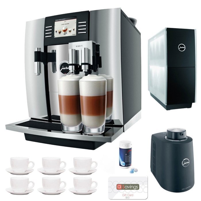 Jura Giga 5 13623 Cappuccino & Latte Macchiato System + $50 aSavings Gift Card + Jura Cup Warmer Black Stainless... N6