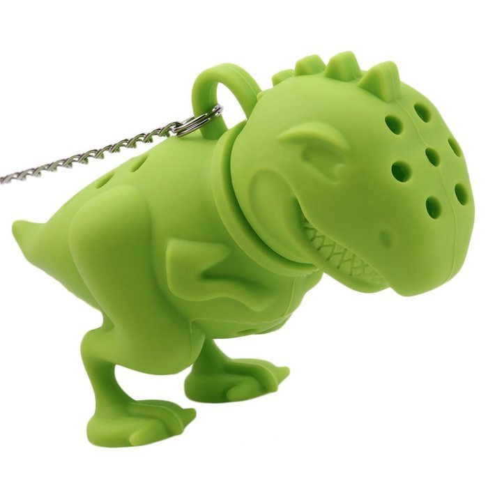 gangnumsky-Unique Cute Tea Strainer, Interesting Life Partner Cute T-Rek Dinosaur Mr Teapot Silicone Tea Infuser... N5