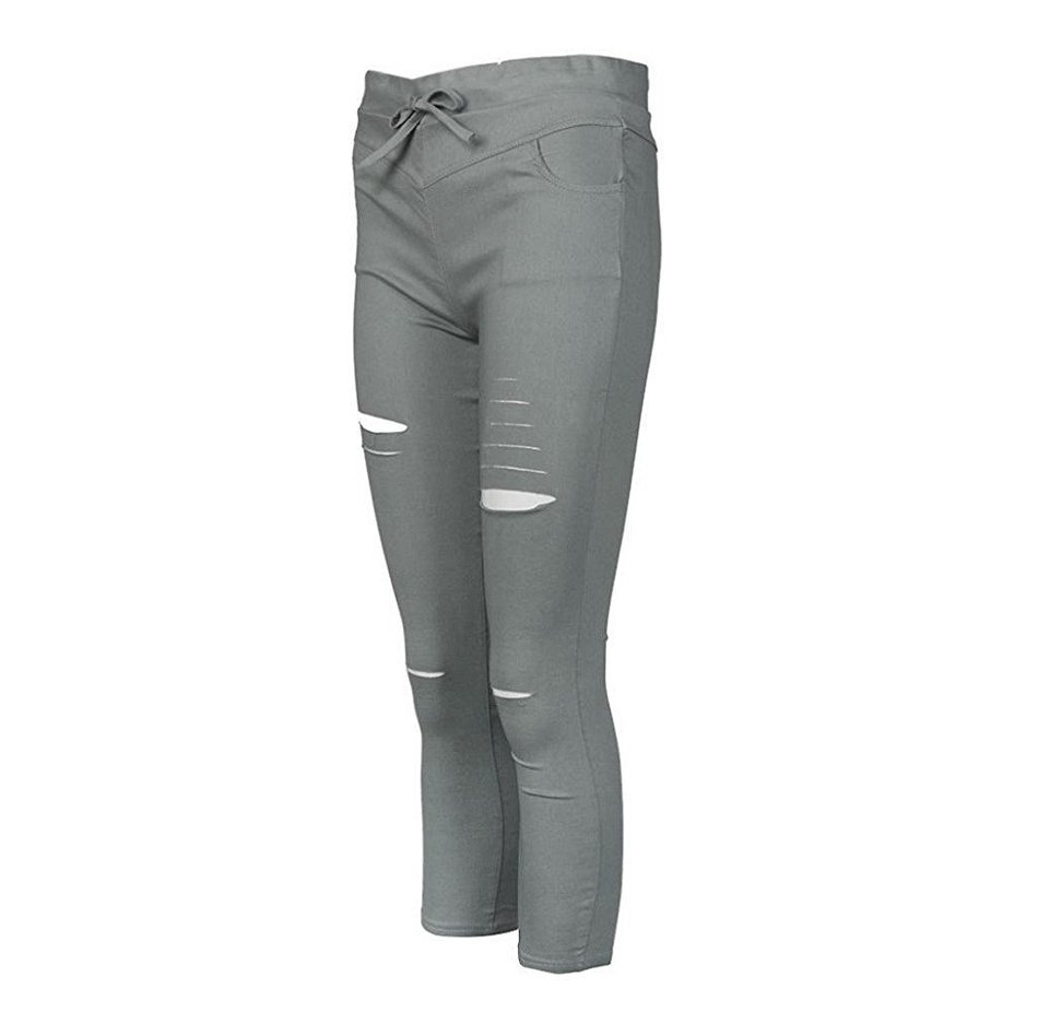 Pencil Pants,Morecome Women Skinny Ripped Pants High Waist Stretch Slim Pencil Trousers N23