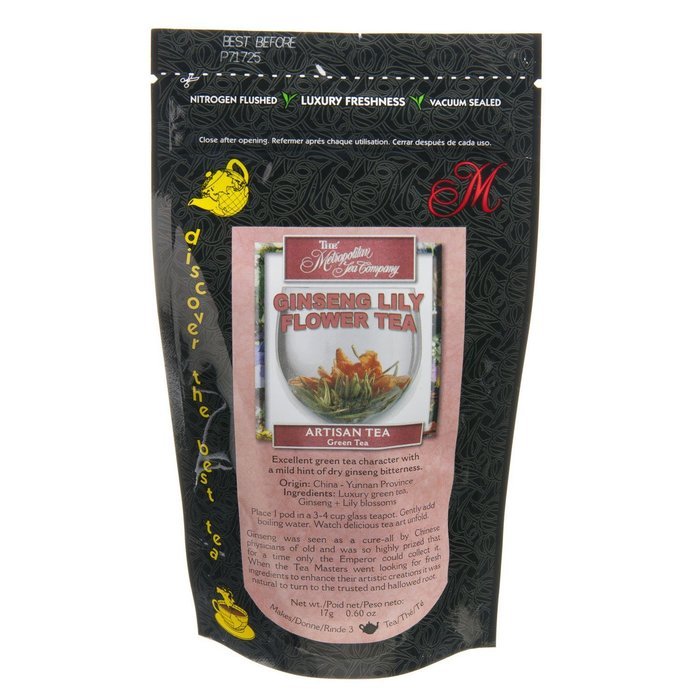 Metropolitan Tea Discovery Artisan Flowering Tea Pack, Gins English Lily N6