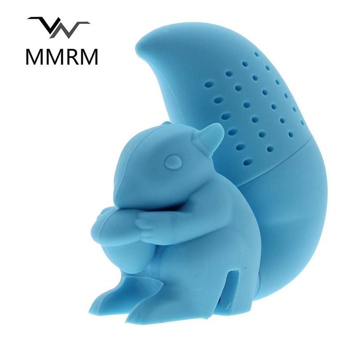 MMRM Silicone Squirrel Style Tea Infuser Leaf Herbal Strainer Filter - Blue N6