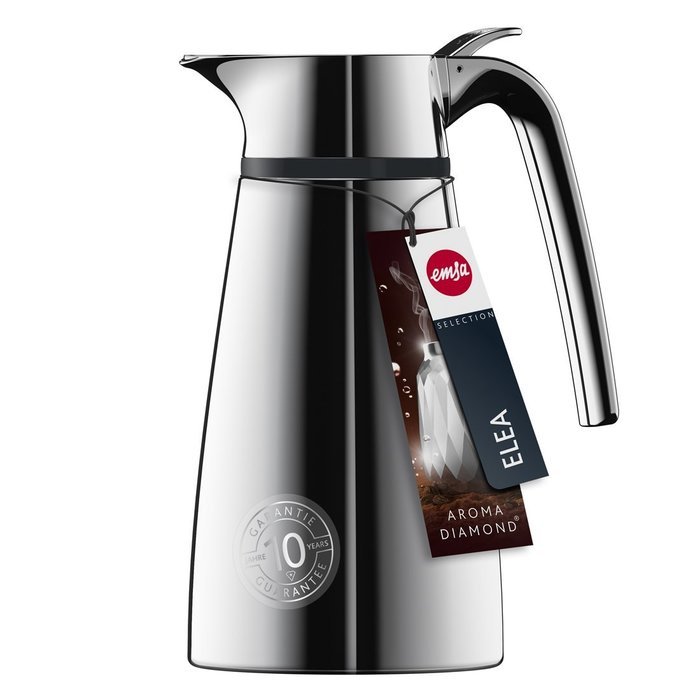Emsa Elea Double Walled Vacuum Insulated Thermal Carafe, 20 oz, Silver