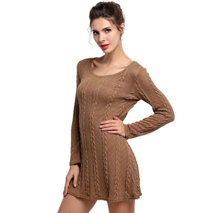 Mini Dress,Morecome Women Ladies Long Sleeve Slim Casual Knitted Sweater N21
