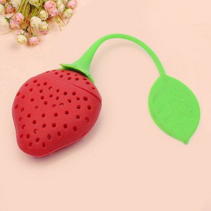 Refaxi&reg;2pcs Cute Strawberry Silicone Loose Tea Leaf Strainer Herbal Spice Filter Red N4
