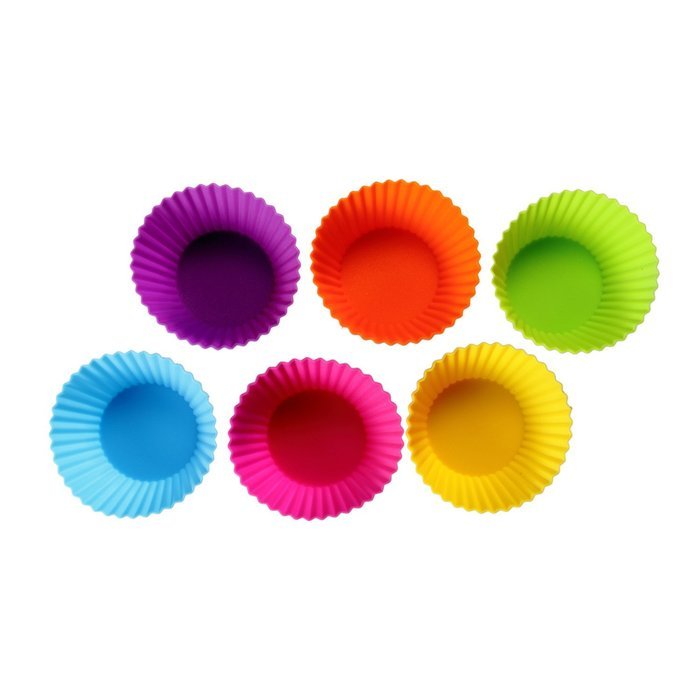 Unicook 12-Pack Silicone Baking Cups Cupcake Molds Pastry Stand Cupcake Liners Silicone Muffin Cups,6 Vibrant... N6
