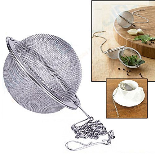 Genenic Squeeze Locking Infuser Spice Leaves Stainless Steel Strainer Tea Ball Mesh Filter N2