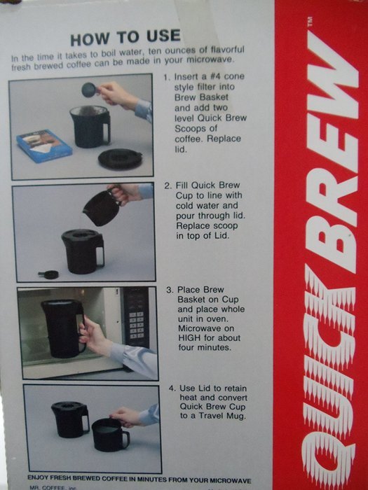 Mr Coffee QUICK BREW Microwave Coffee Maker [with Travel Lid] N2