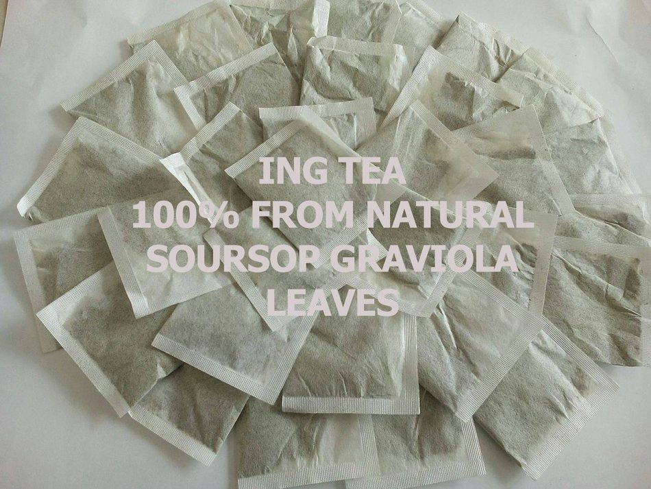 Ing Tea : Graviola Leaves/Soursop leaves Tea Bags- 100(in Ziplock Bag)- 100% soursop Leaves N2
