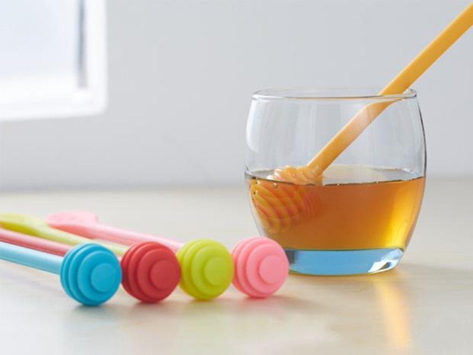 Padshow 10 Inch Silicone Honey Dippers with Spoon Function N4