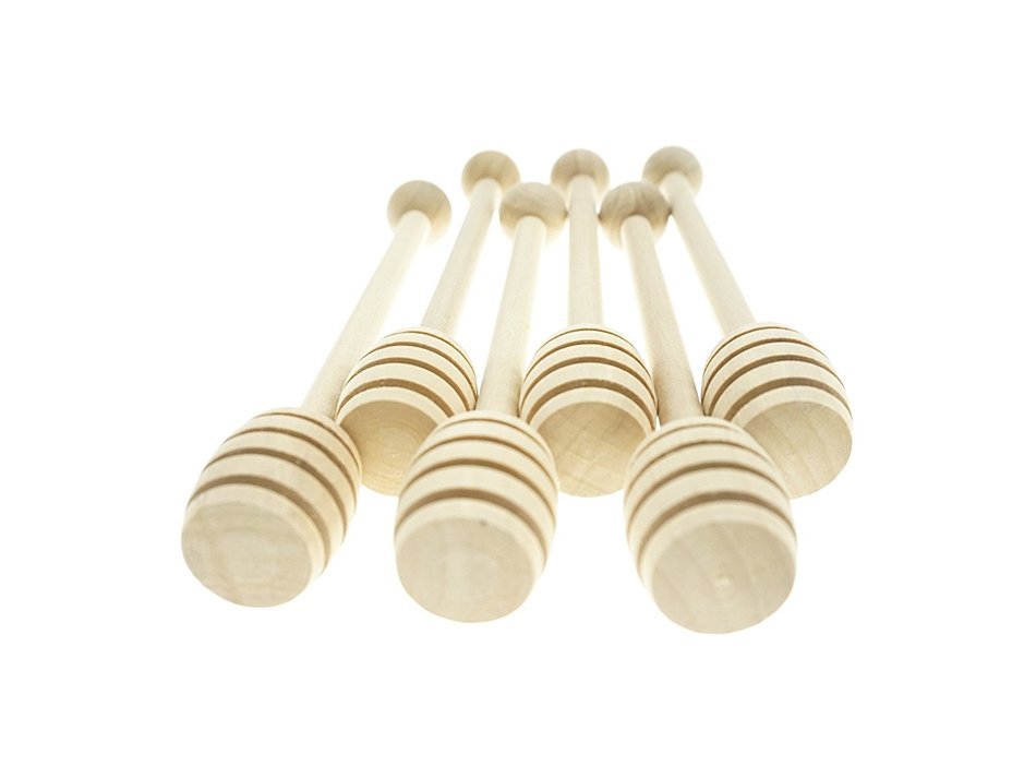 Bilipala Honey Dipper, Honey Spoon, Kitchen Gadgets, Wooden, 6 Inch, Pack of 6 N6