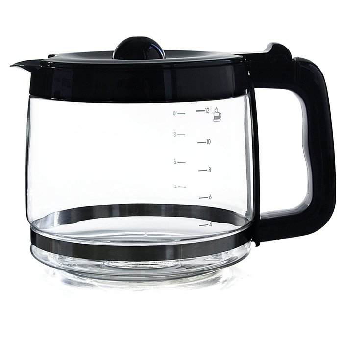 Capresso Glass with Black Accents 12 Cup Replacement Carafe For CoffeeTEAM PRO