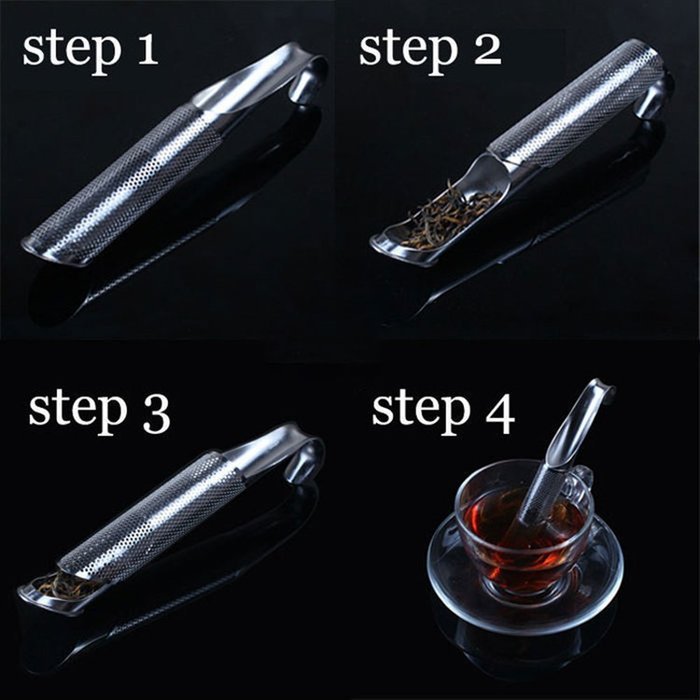 Huayoung 2-pcs Creative Pipe Shaped Stainless Steel Tea Filters (Silver) N5