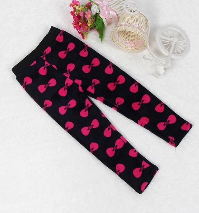 PHOTNO Winter Girls Leggings Thick Warm Elastic Waist Legging Clothing Pants (2-7Y) N12