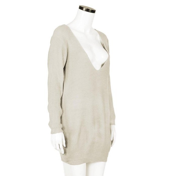 Loose Sweater,Morecome Women Long Sleeve Pullover Jumper Tops Knitwear (XL, Beige) N16