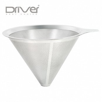 Driver Stainless Steel Coffee Filter Cone Dripper with Holder