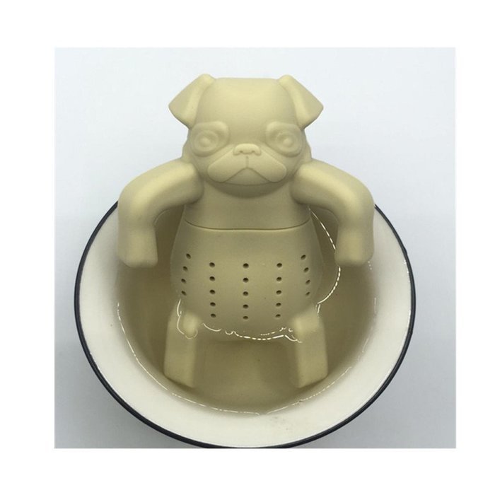 OKDEALS Silicone Tea Coffee Infuser Pug In A Mug Teapot Herbal Spice Strainer Filter (white) N4