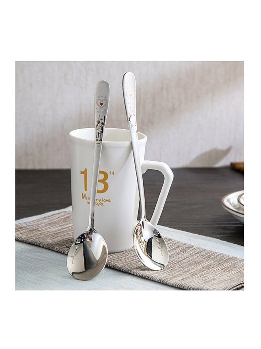 WJL Stainless Steel Espresso Paddle Spoons, Stylish design, especially for young people,couple spoon(2 set)