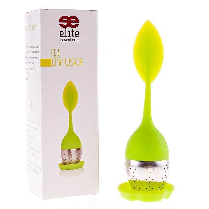Elite Essentials Silicone Loose Leaf Tea Infuser and Drip Tray Stainless Steel Strainer N2