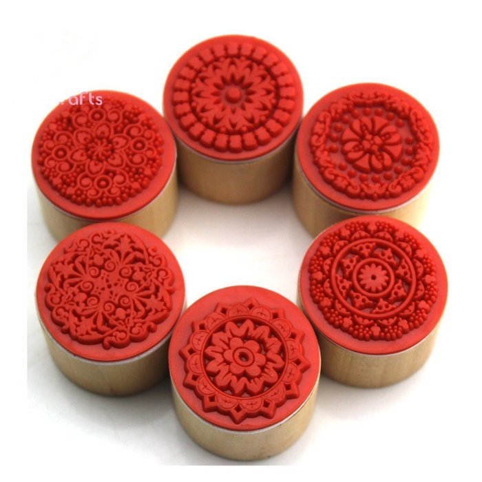 6pcs/lot 3x2.2cm Greeting Round Wooden Rubber Stamp(Miss you/For you/Thank you/Love/My Friend/Good Luck) (letter... N4