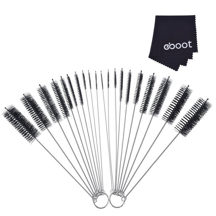 eBoot Nylon Tube Brush Set Pipe Cleaning Brushes (8.2 Inch, 20 Pieces) with Protective Cap N2