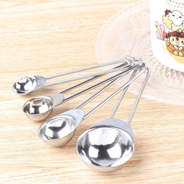 Holidayli Set of 4 Tea Coffee Measuring Scoop Spoons, Premium Stainless Steel Measuring Spoons for Tea, Coffee N6