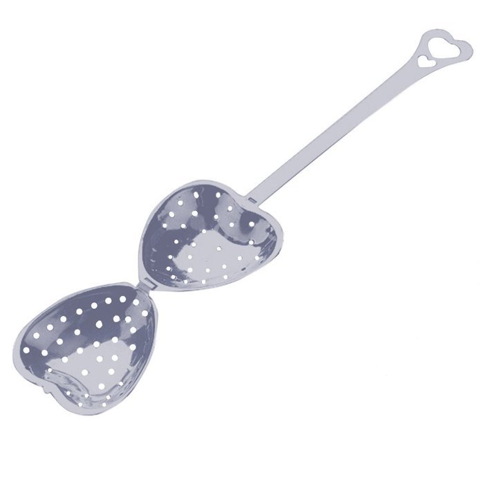 chendongdong 1pcs Heart Shaped Tea Infuser Spoon Strainer Stainless Steel Steeper Handle Shower N4